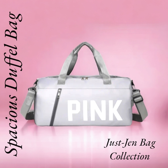PINK...Spacious Grey Duffle Bag with Shoe Storage!! Make An Offer Today!! - Picture 4 of 11